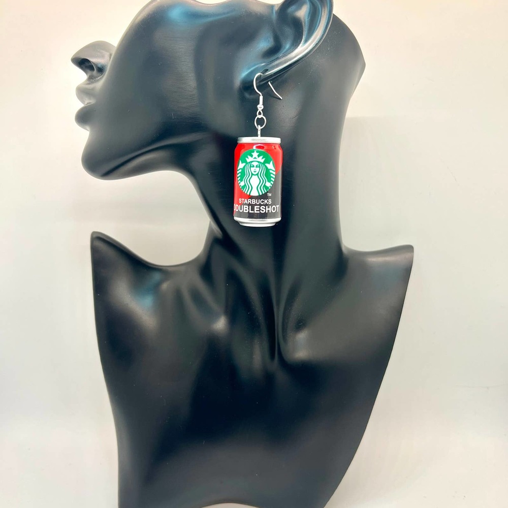 Starbucks Earrings - Coffee Espresso Can Earrings - Drink Earrings - Picture 5 of 7